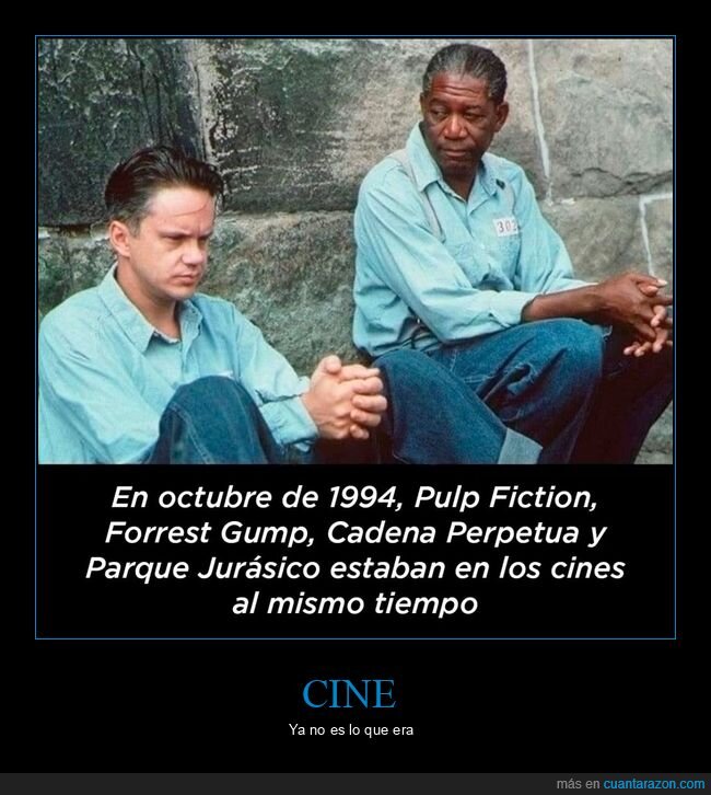 1994,cadena perpetua,forrest gump,jurassic park,pulp fiction,cine