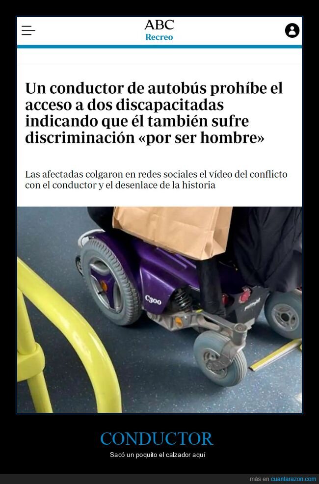 conductor,autobús,discapacitadas,discriminación,hombre