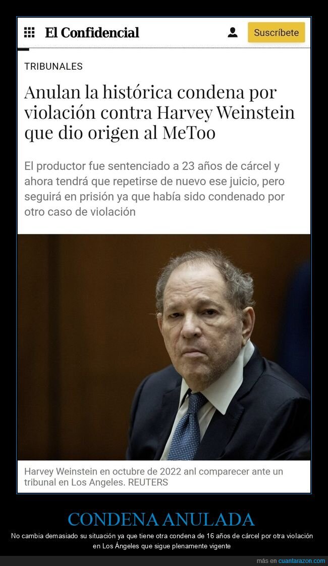 harvey weinstein,metoo,condena,anulada