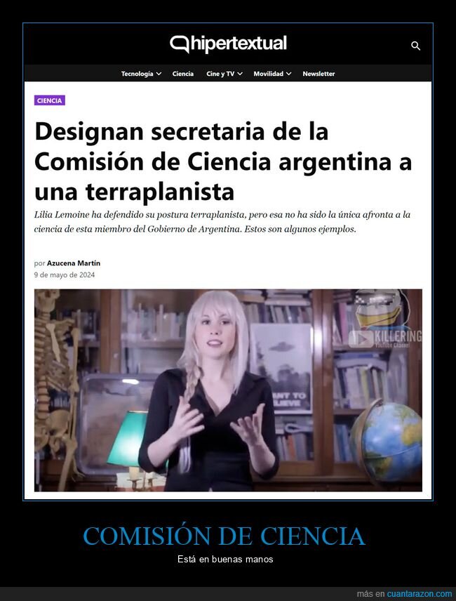 comisión de ciencia,argentina,terraplanista