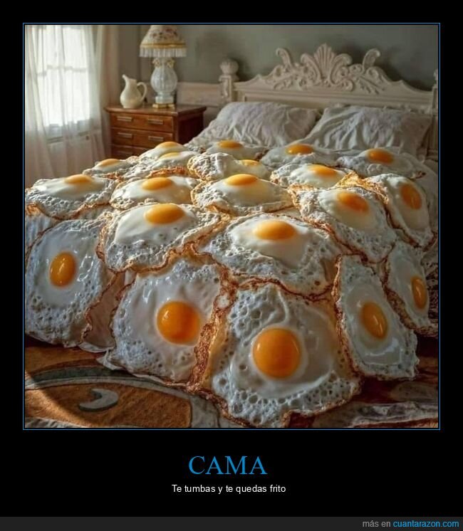 cama,huevos
