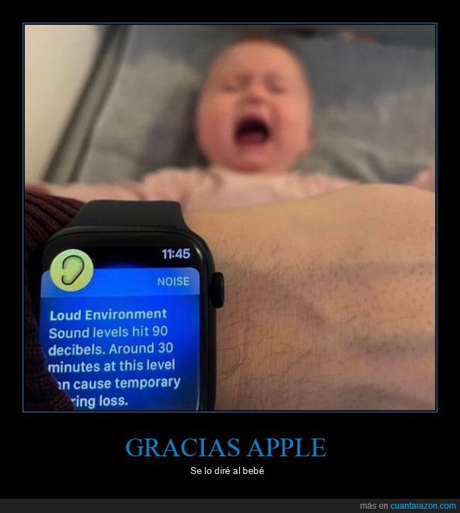 smartwatch,bebé,llorando,ruido