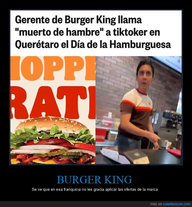 burger king,cupón,hamburguesa,muerto de hambre