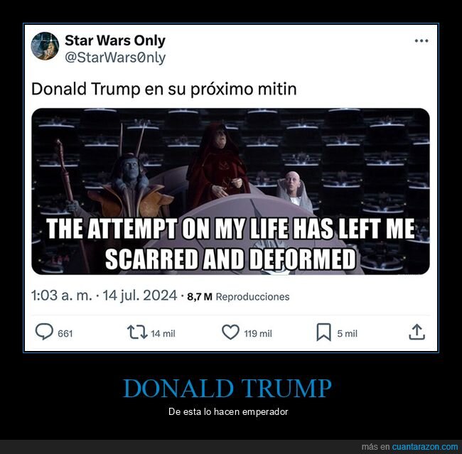 donald trump,emperador,star wars,atentado,políticos