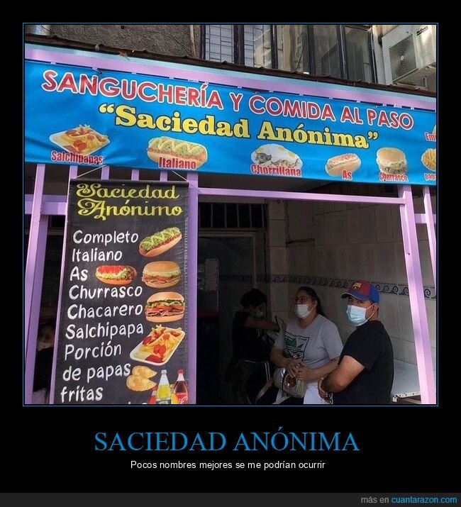 comida,bar,sangucheria,saciedad anónima