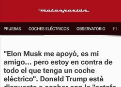 Enlace a Donald Trump en contra del coche eléctrico