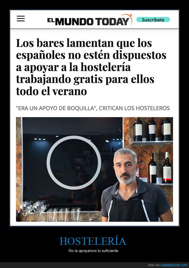 apoyar,bares,el mundo today,gratis,hostelería,trabajar