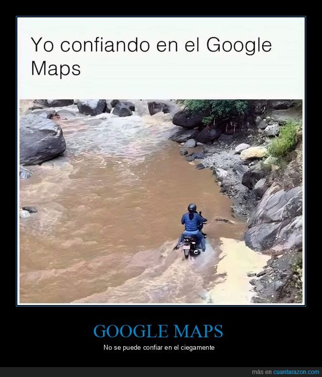 google maps,moto,río