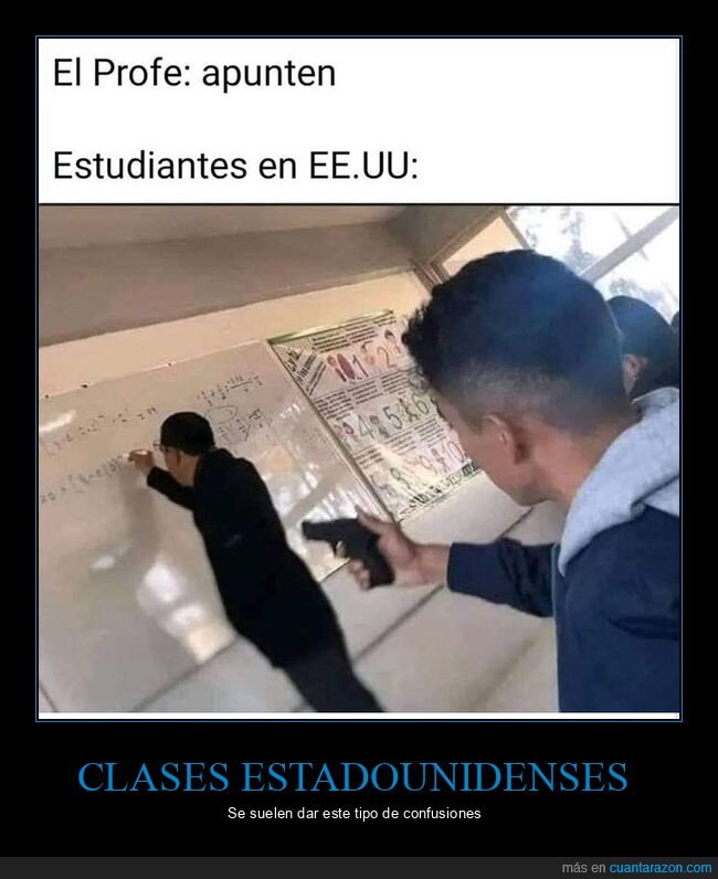 apuntar,eeuu,profesor