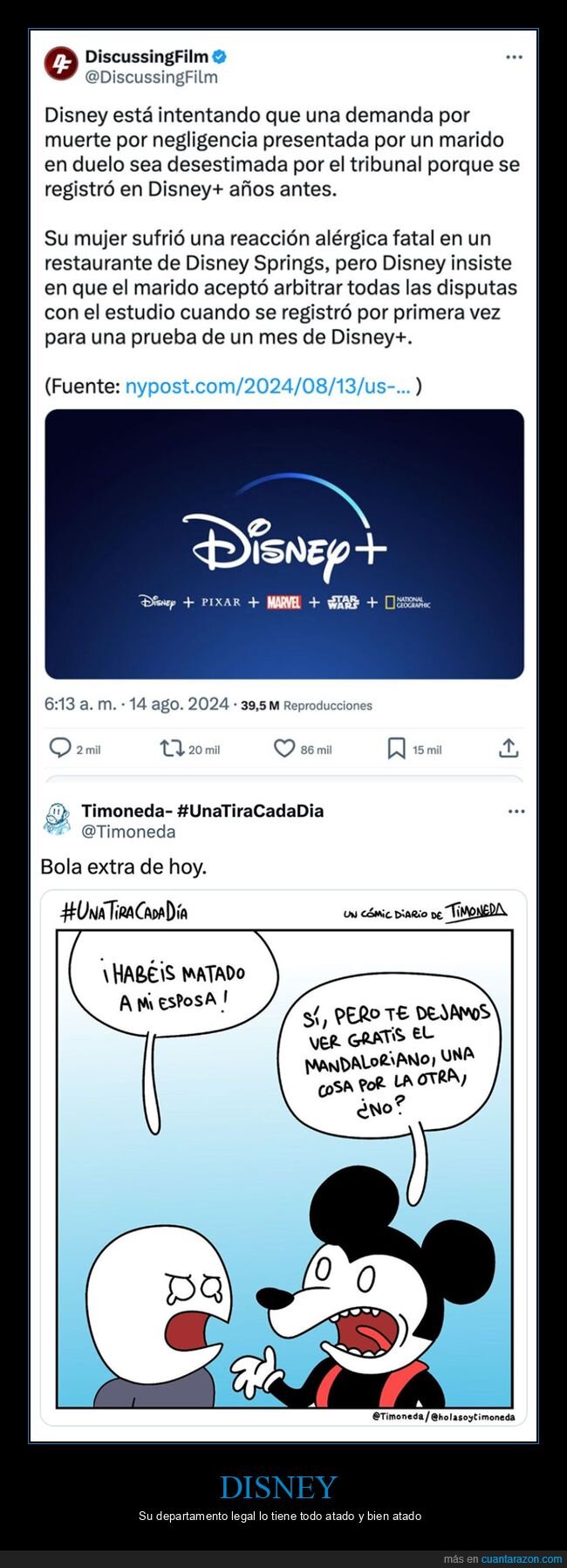 demanda,disney,muerte