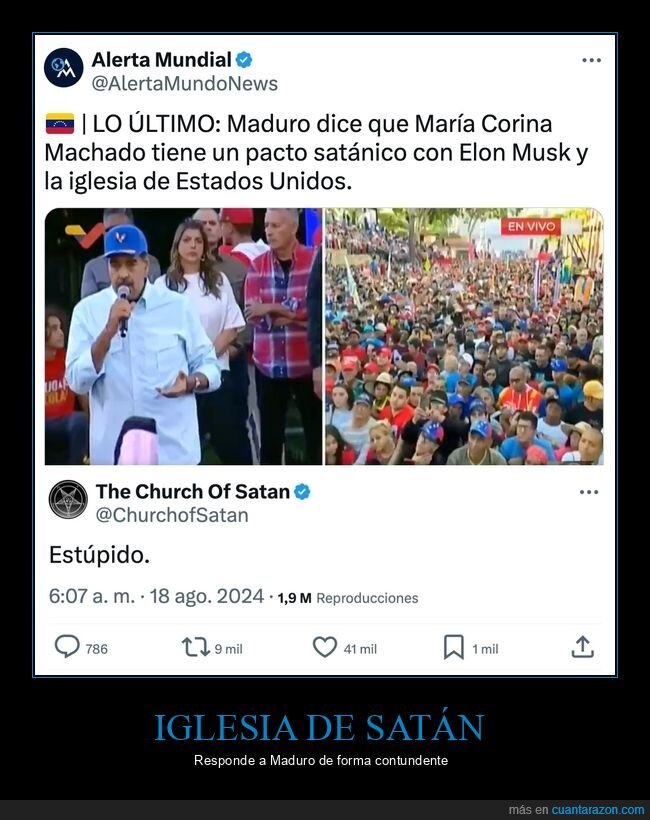 nicolás maduro,iglesia de satán,políticos