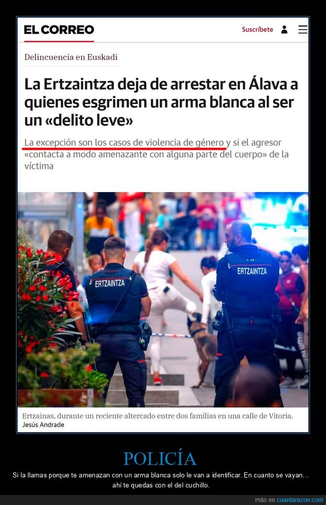 ertzaina,policía,arrestar,armas blancas