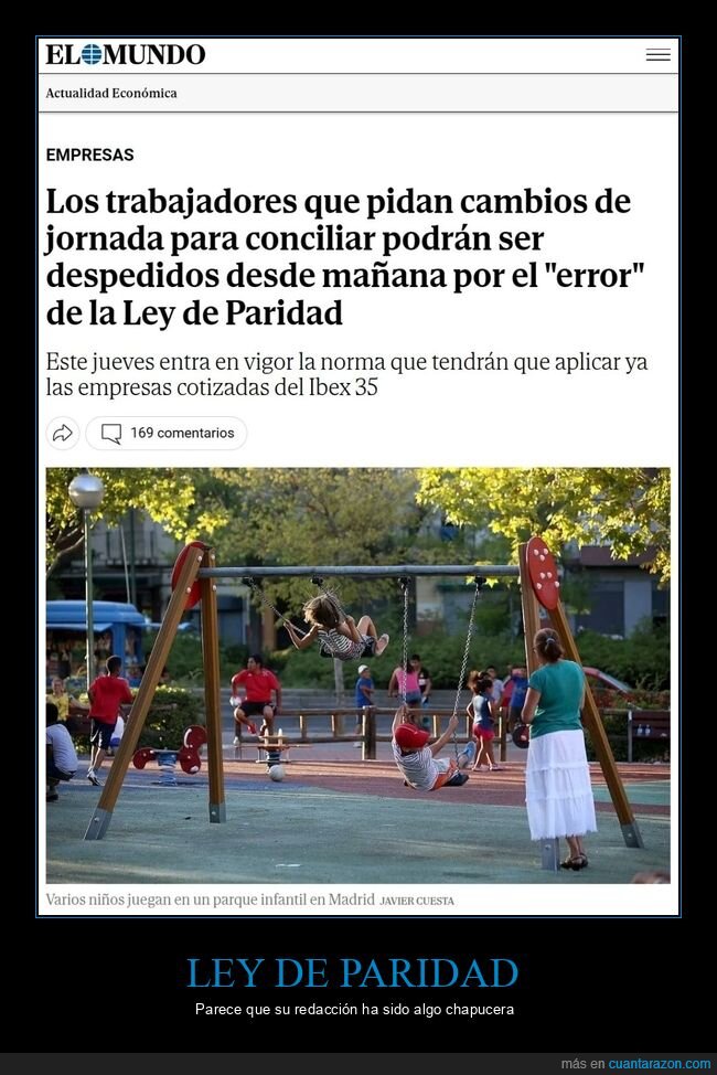 ley de paridad,despidos,error