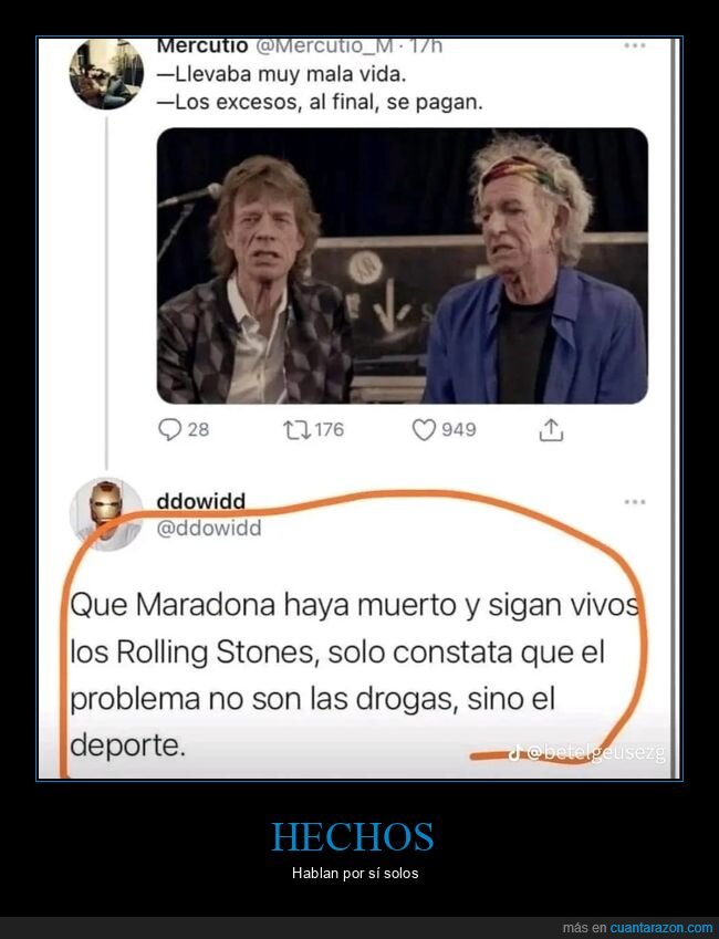 maradona,rolling stones,drogas,deporte