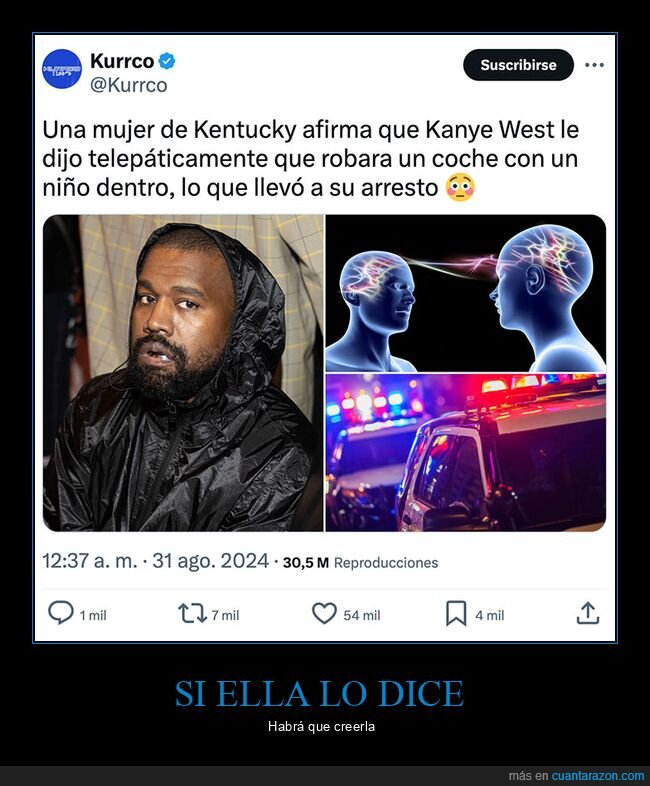 coches,kanye west,niño,robar,telepatía