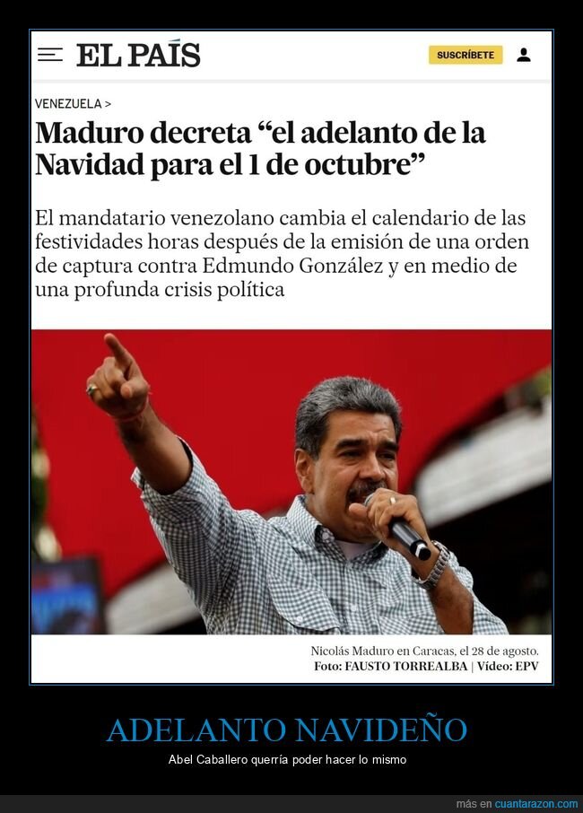 nicolás maduro,adelanto,navidad,octubre