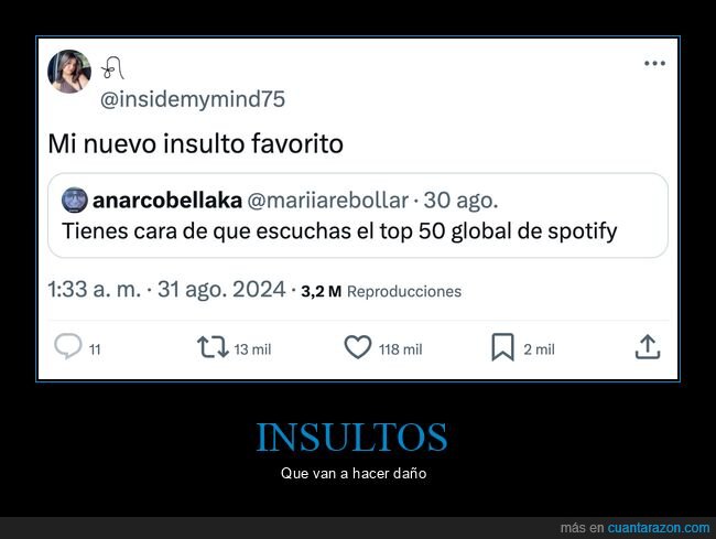 insulto,top 50,spotify