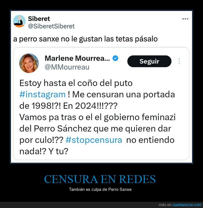 censura,instagram,marlene mourreau,pedro sánchez