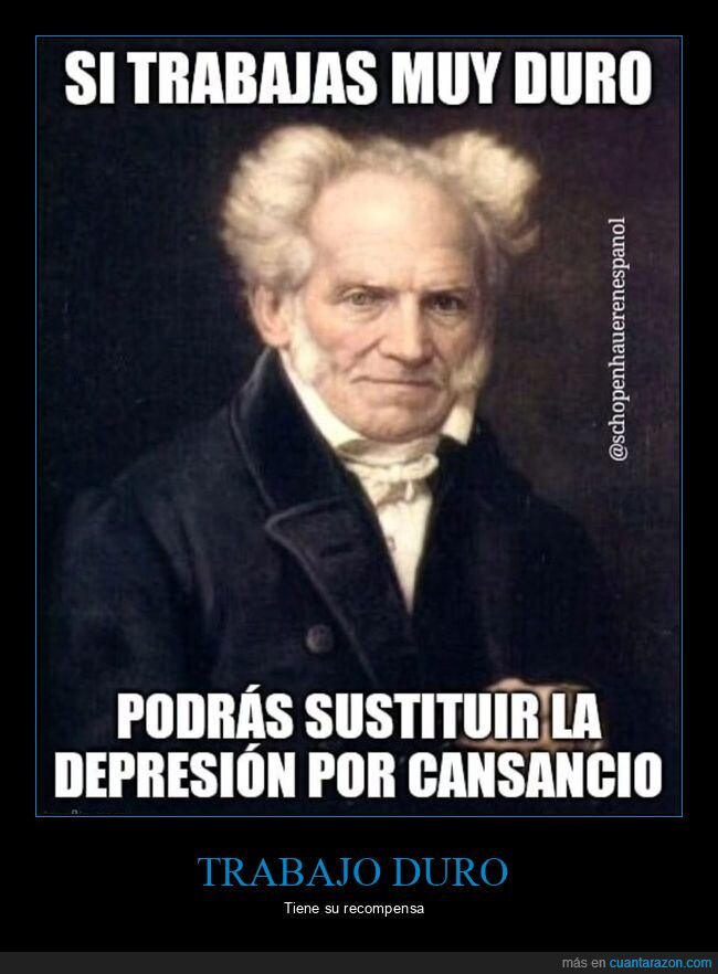 schopenhauer,trabajo,duro,depresión,cansancio