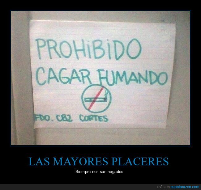 cagando,carteles,fumar,prohibición