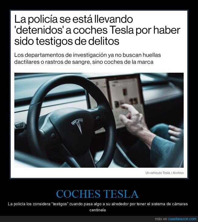 coches,tesla,cámaras,testigos