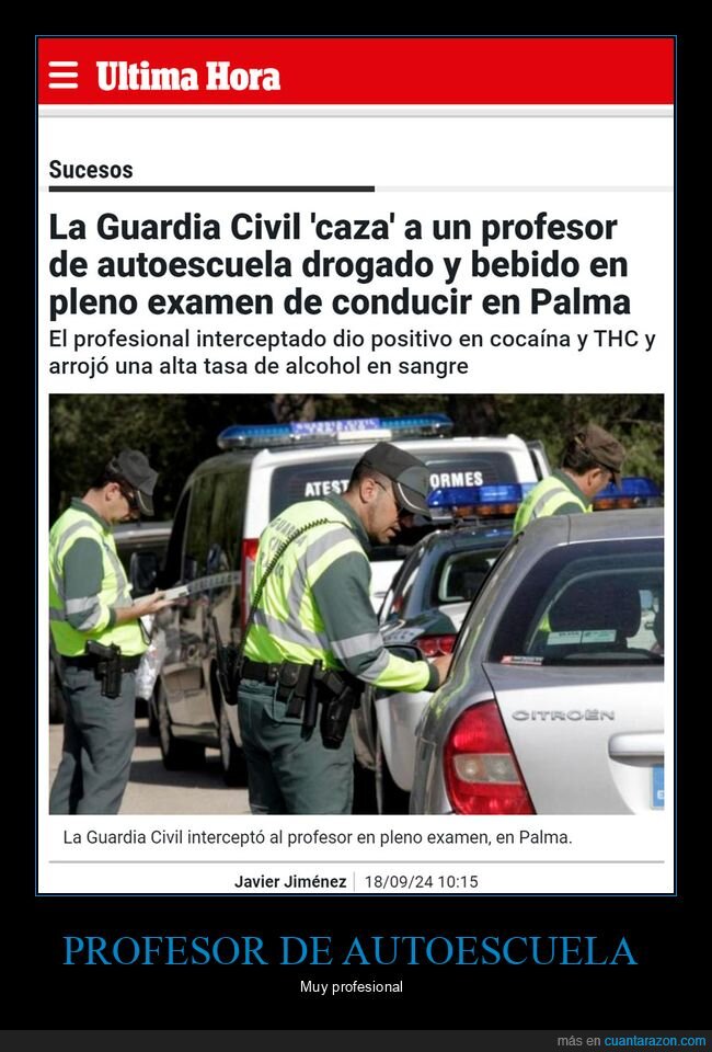 profesor de autoescuela,guardia civil,positivo,alcoholemia