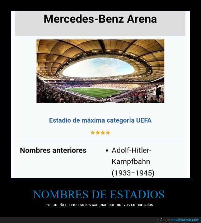 cambiar,estadio,hitler,mercedes-benz arena,nombre