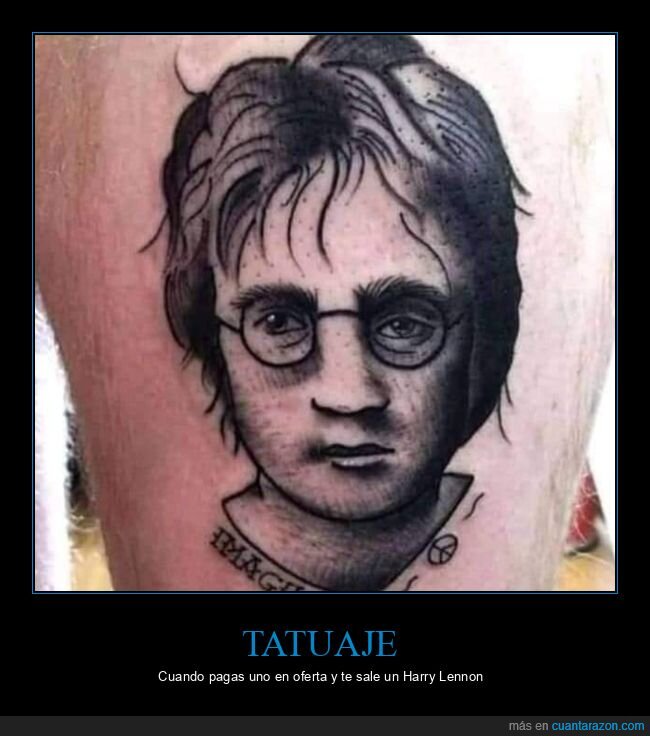 john lennon,harry potter,tatuaje