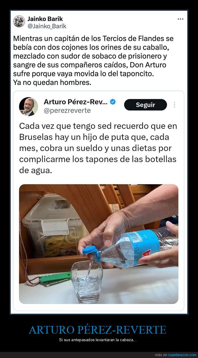 arturo pérez reverte,botella,tapón