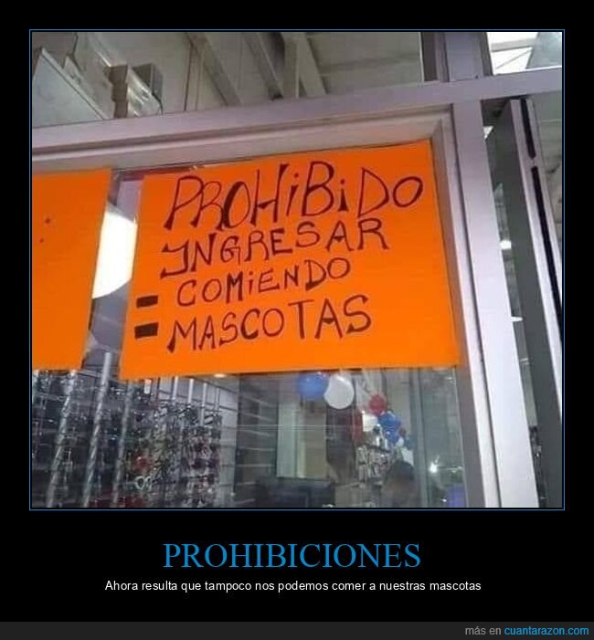 carteles,prohibición,comer,mascotas