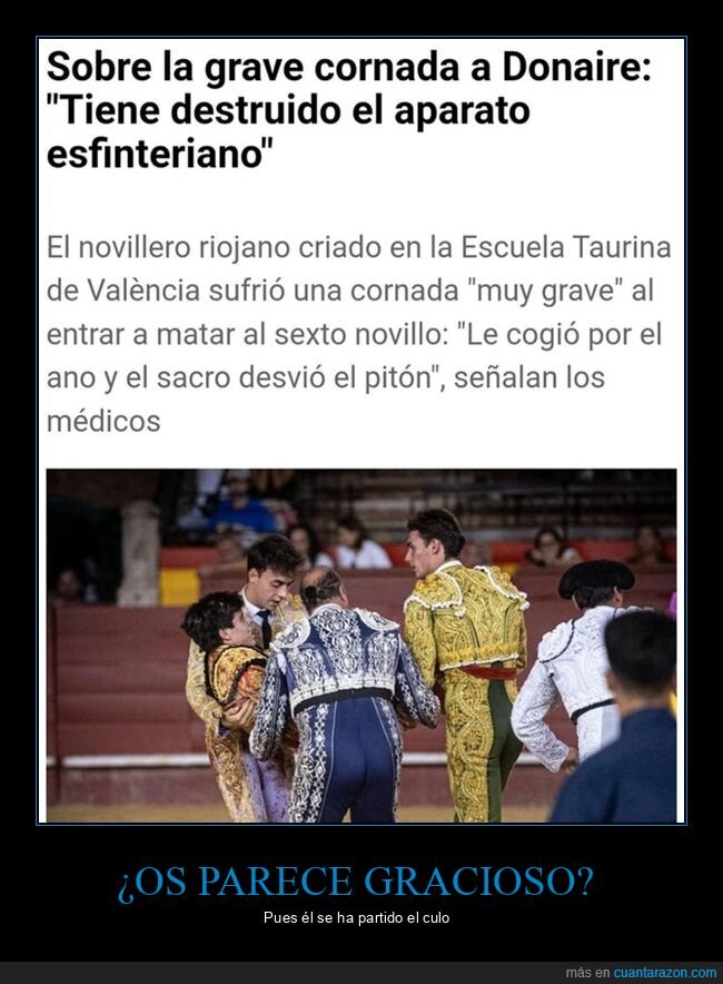 aparato esfinteriano,cornada,toros