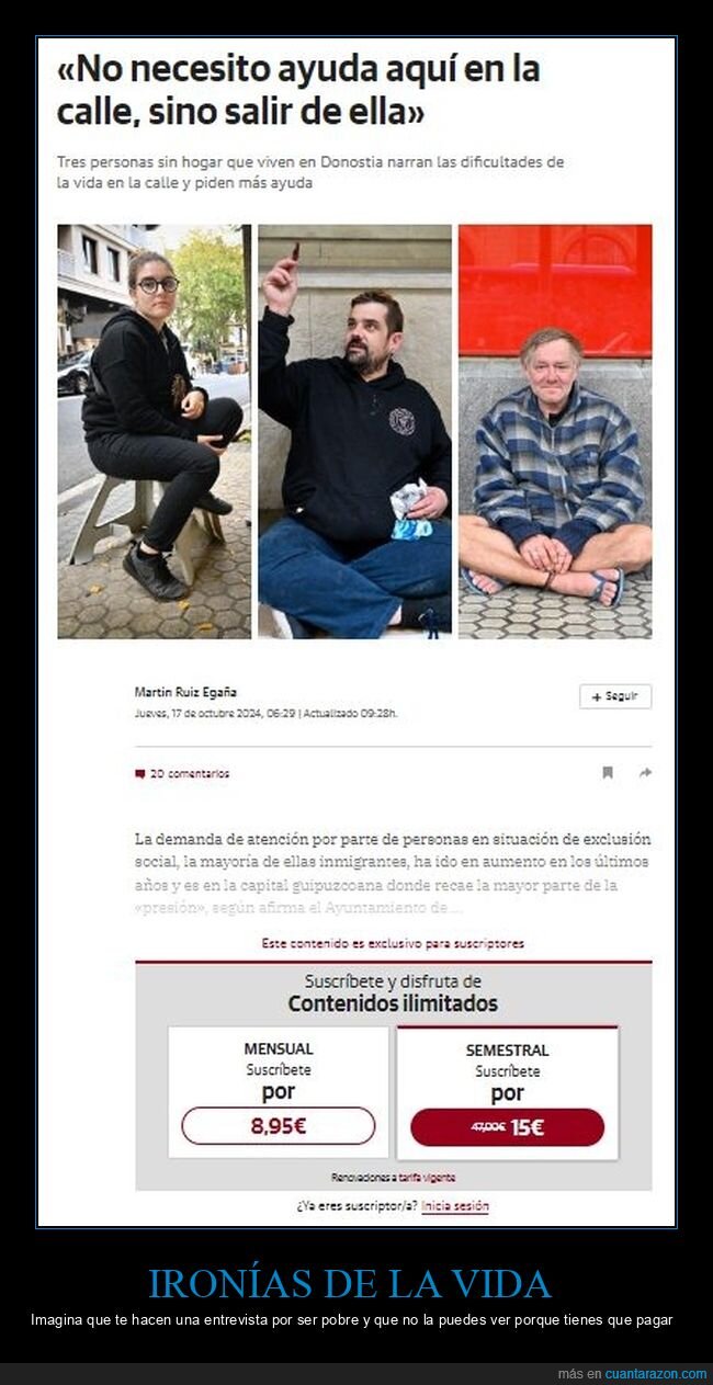 pobres,entrevistas,pagar