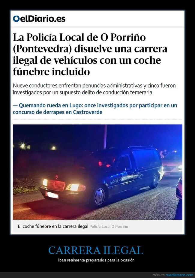 carrera ilegal,coche fúnebre