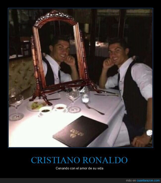 amor,cenando,cristiano ronaldo,espejo