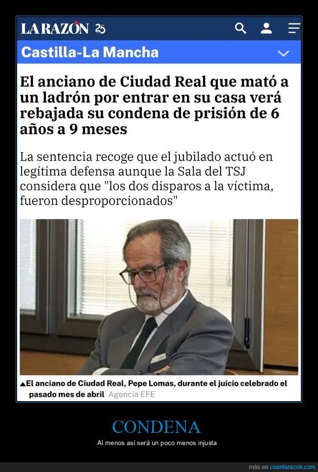 disparo,ladrón,rebaja,condena