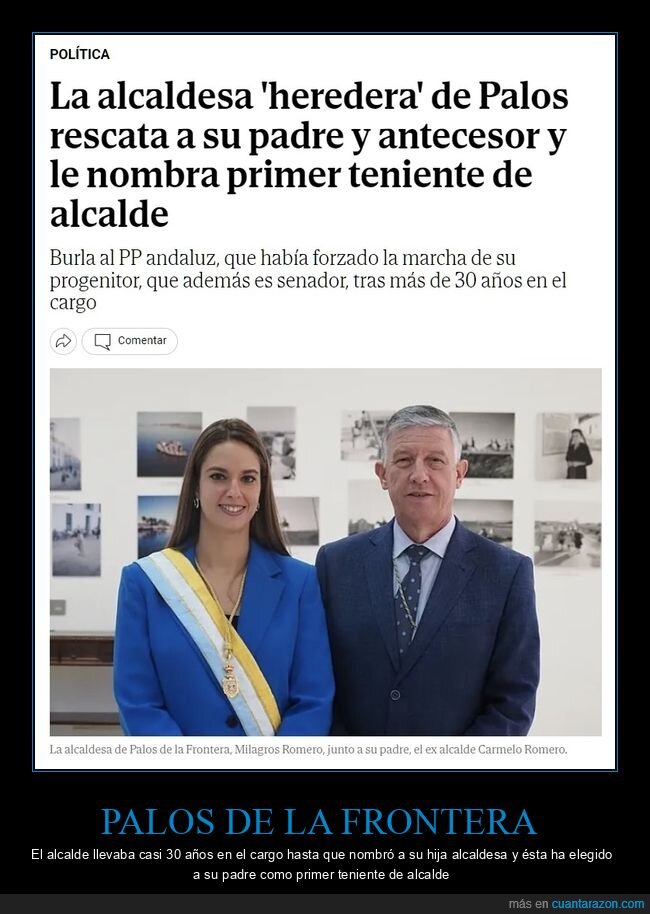 alcaldesa,palos de la frontera,padre,alcalde,políticos