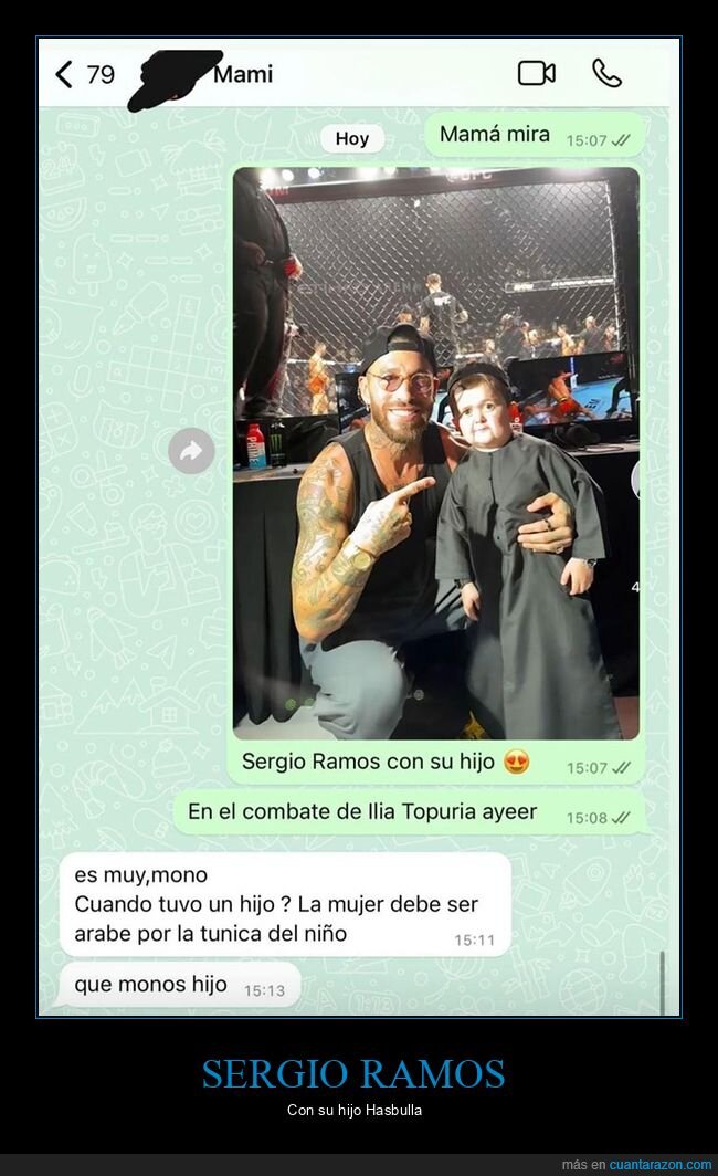 hasbulla,madre,sergio ramos,whatsapp