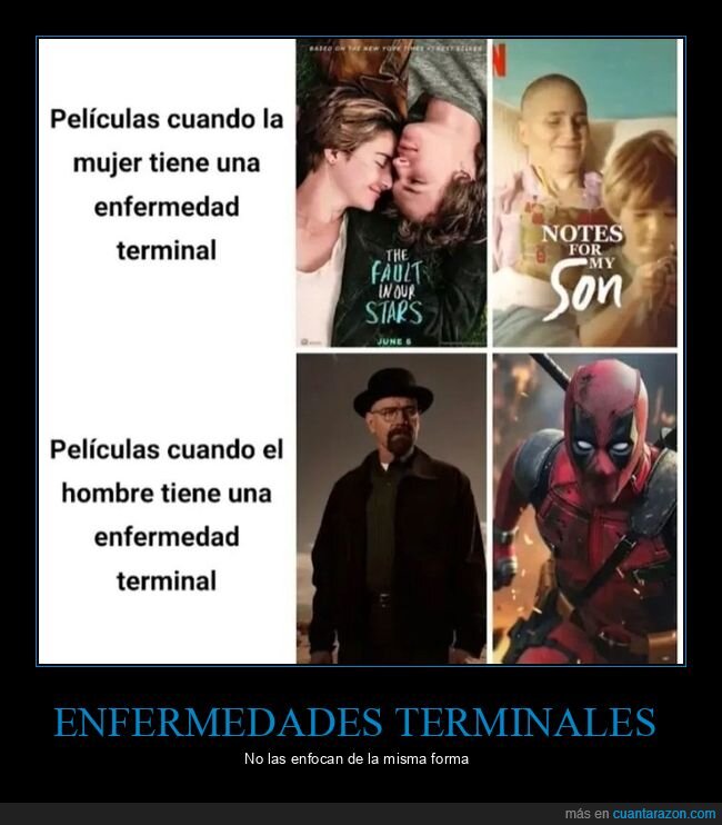 enfermedad terminal,hombres,mujeres,películas