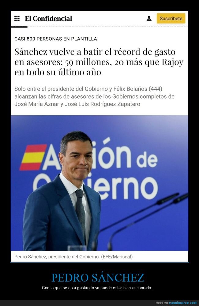 pedro sánchez,gasto,asesores