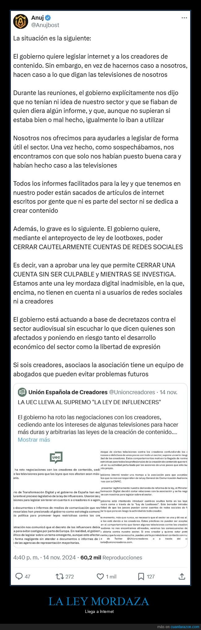 ley de influencers,cerrar,redes sociales