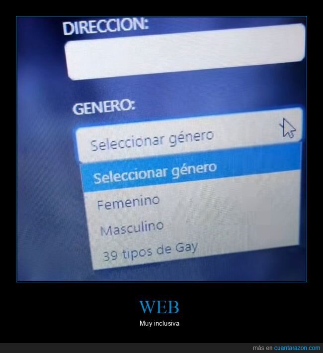 formulario,género,web