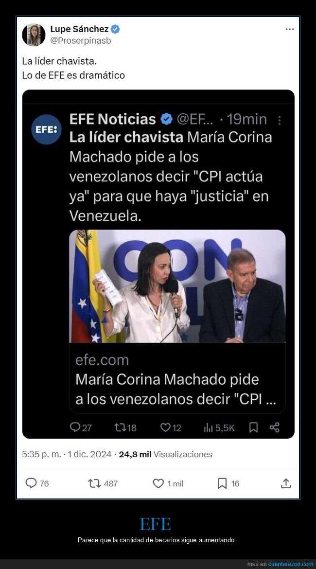 efe,corna machado,chavista,políticos