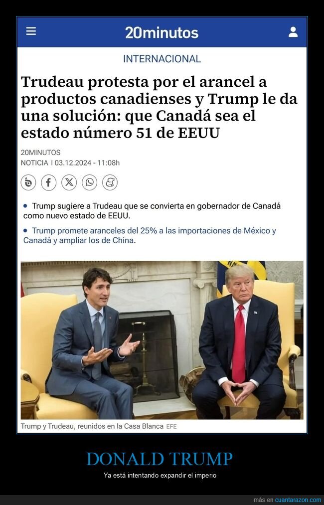 trudeau,donald trump,aranceles,canadá