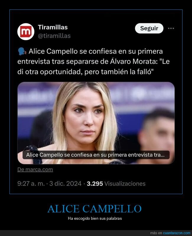 alice campello,morata,oportunidad,fallar