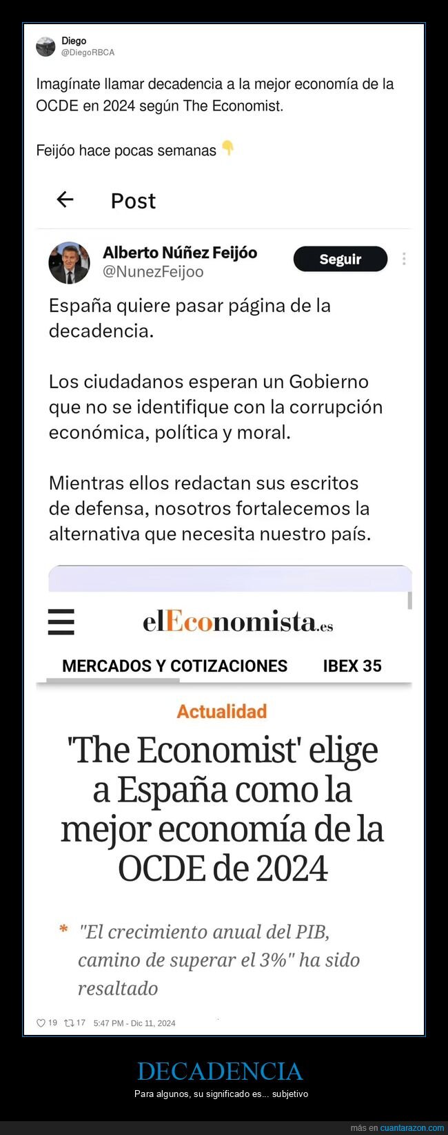 españa,decadencia,economía,the economist,feijóo