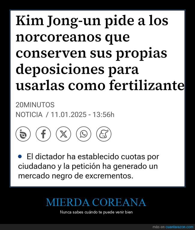 mierda,fertilizante,corea del norte,kim jong-un