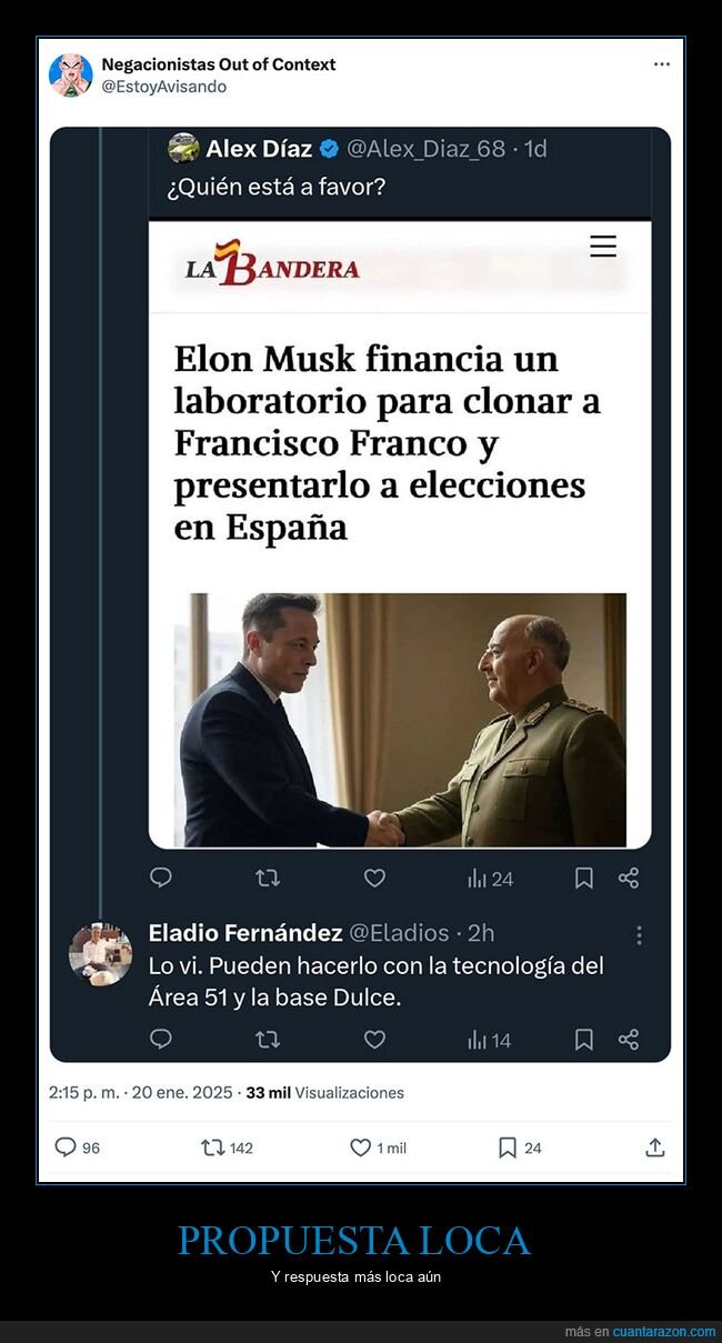 conspiranoicos,elon musk,franco,negacionistas