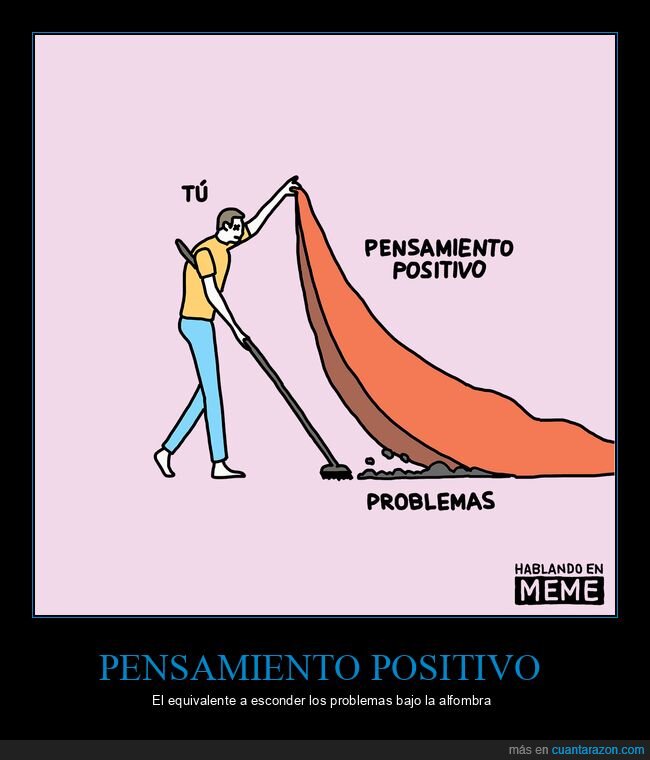 pensamiento positivo,problemas,alfombra