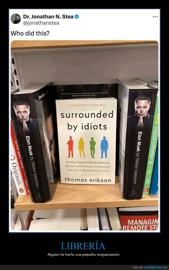 elon musk,libros,rodeado de idiotas