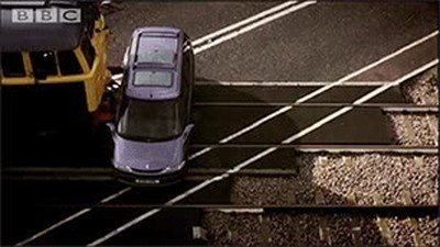 coche,aparcado,via,tren